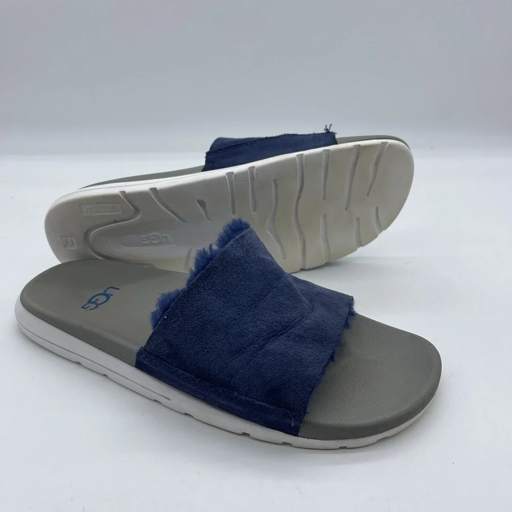 UGG Xavier Twin Face Men's Approximate Size 8 Slides Sandals Slippers Navy Blue